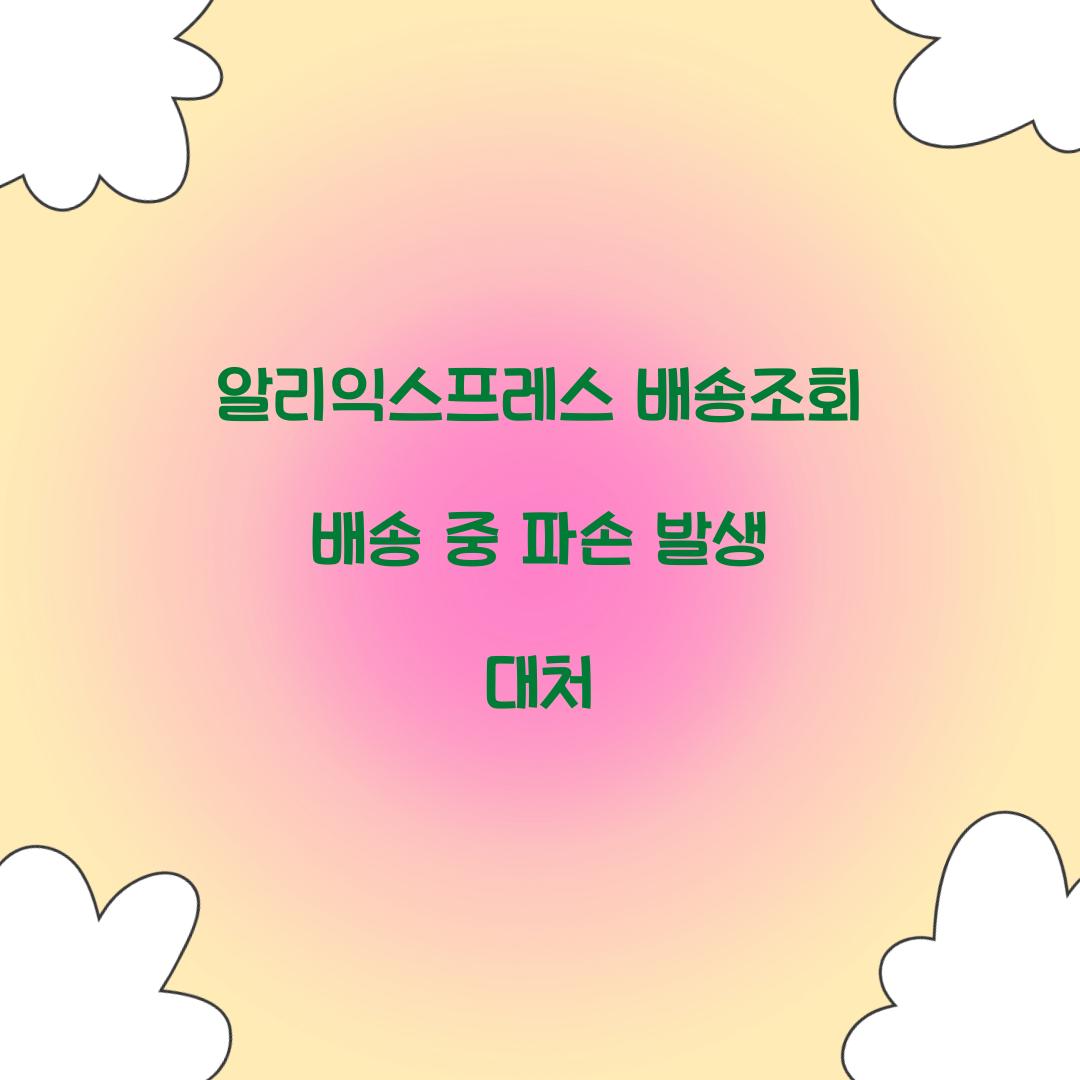알리익스프레스 배송조회 배송 중 파손 발생 대처 