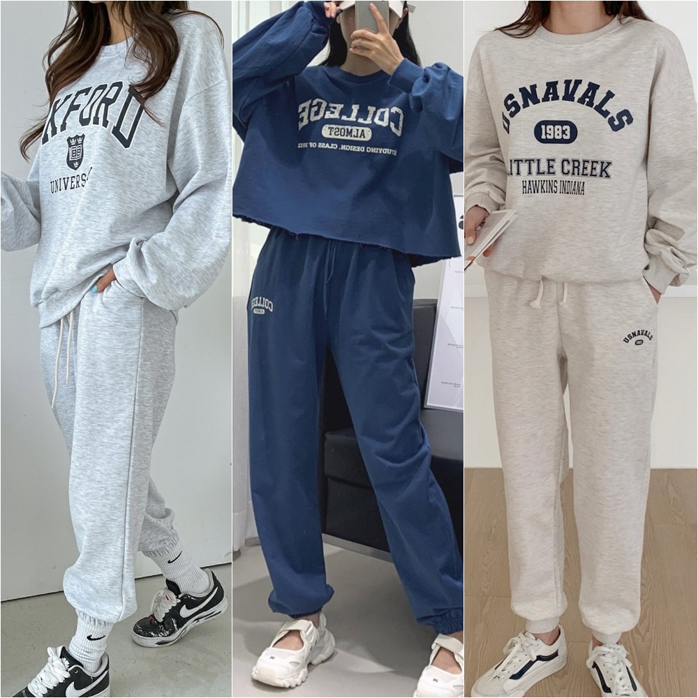 여성 조거 트레이닝 세트 조거팬츠 기모 후드 후리스 겨울 상하 츄리닝 크롭 빅사이즈 루즈