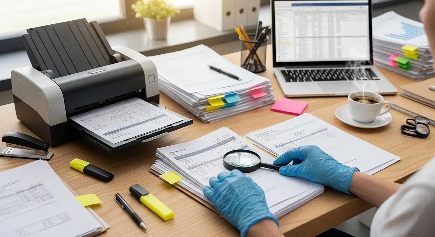 서류처리하는 이미지