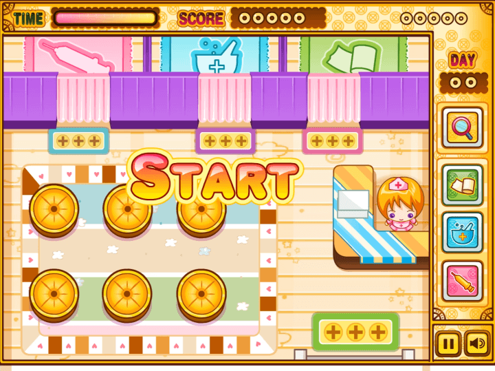 주닷-병원-타이쿤-다음-플래시게임-시작-화면