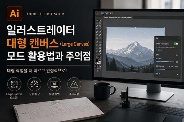 어도비 일러스트레이터 대형 캔버스(Large Canvas) 모드 활용법과 주의점