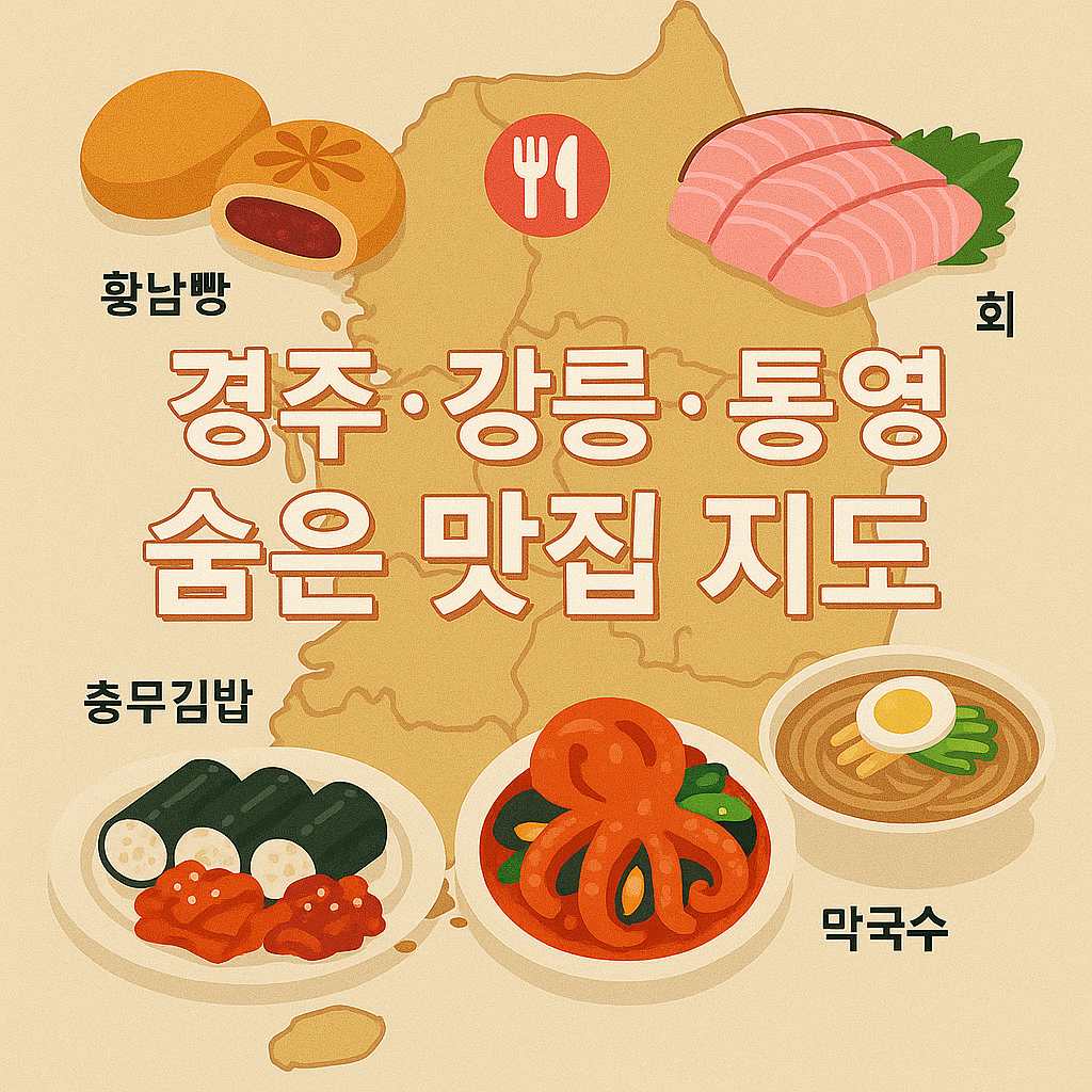 경주 &middot; 강릉 &middot; 통영 숨은 맛집 지도