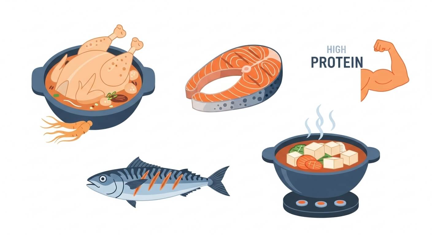 단백질 보충을 위한 고기/해산물 보양식