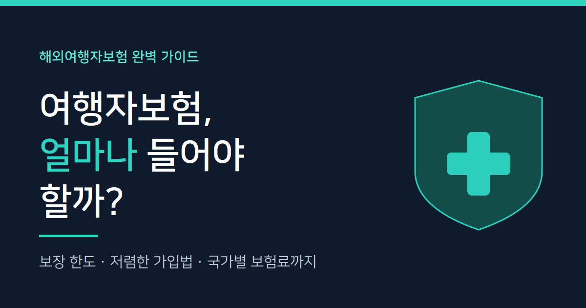여행자보험, 얼마나 들어야 할까 - 보장 한도와 저렴한 가입법을 정리한 해외여행자보험 가이드 대표 이미지