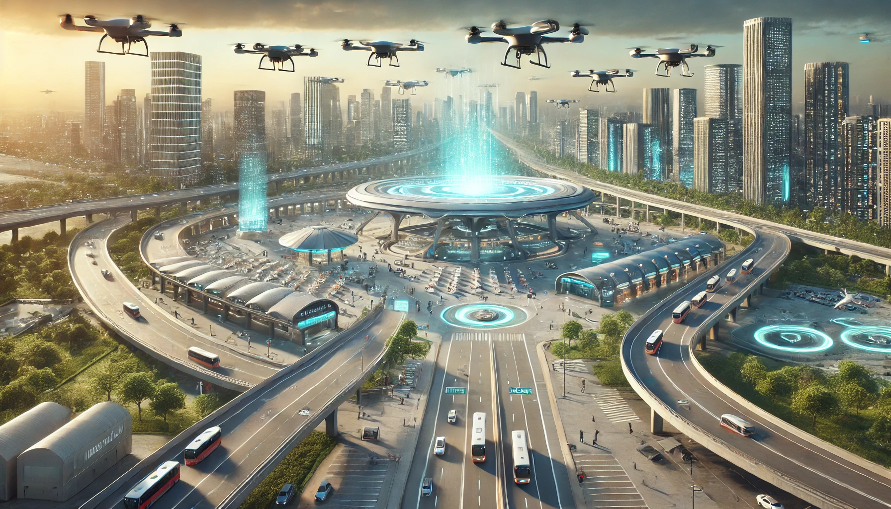 드론과 버티포트의 역할을 담은 사진