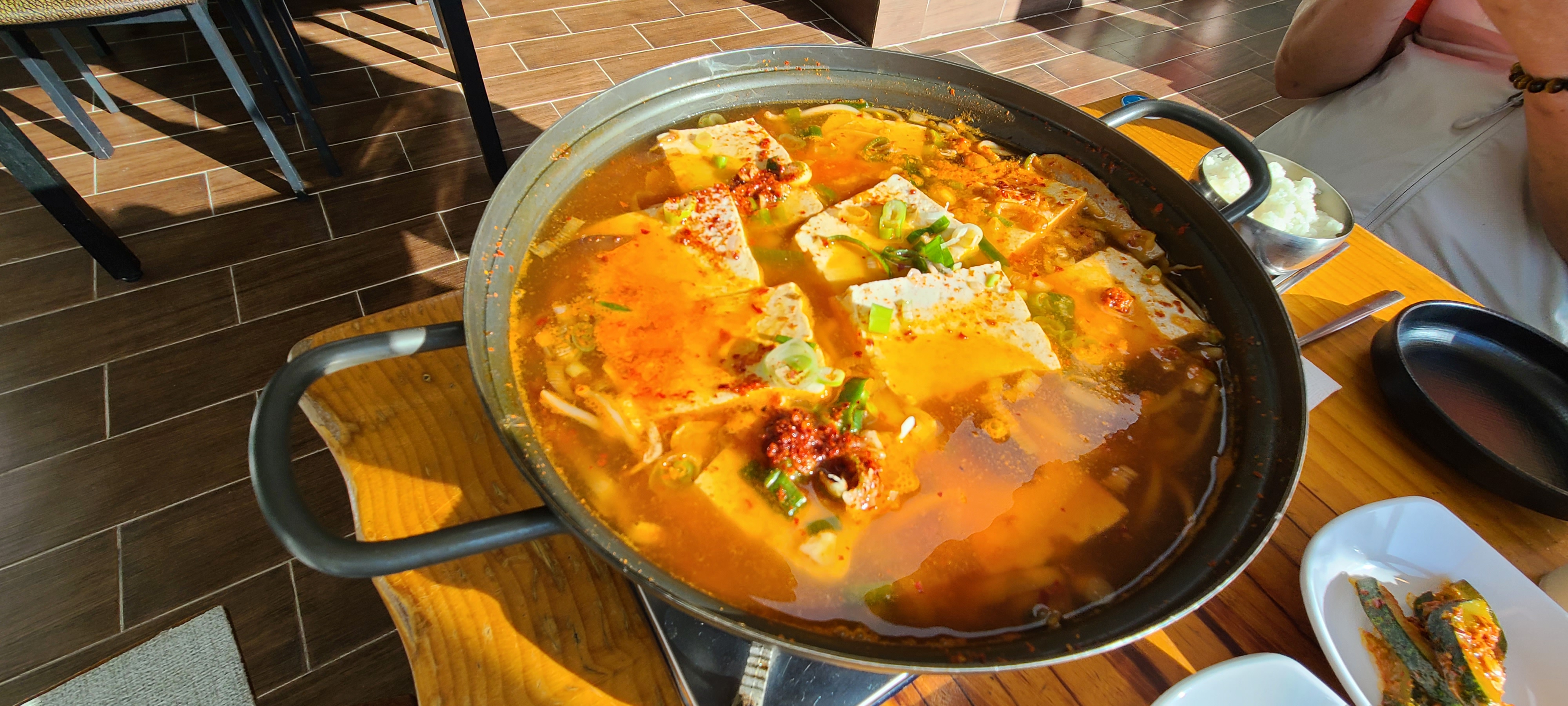 강원도 아침식사 두부전골 신토불이 메뉴판 두부전골 밑반찬