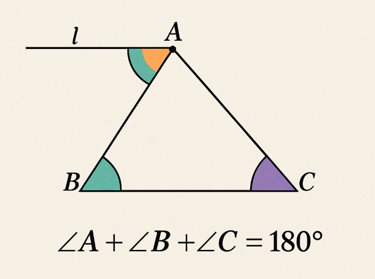 삼각형의 내각의 합에 대한 궁금증 (180도)