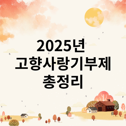 2025년 고향사랑기부제
