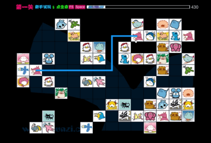 같은-동물-연결-무료-마작-플래시게임-플레이-같은-그림의-동물을-연결하는-화면