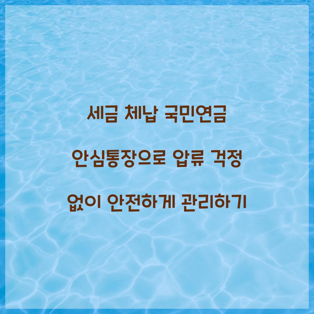 세금 체납 국민연금 안심통장