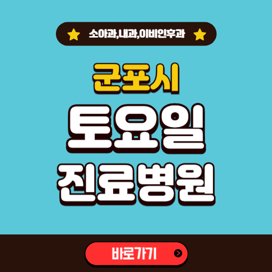 군포시 토요일 진료 병원 찾기 ❘ 주말 문여는 소아과, 내과, 이비인후과 리스트