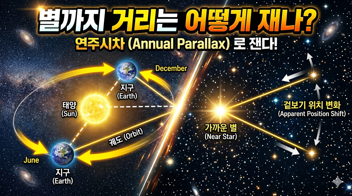 별까지의 거리는 어떻게 측정할까? (연주시차로 밝혀낸 우주의 거리)