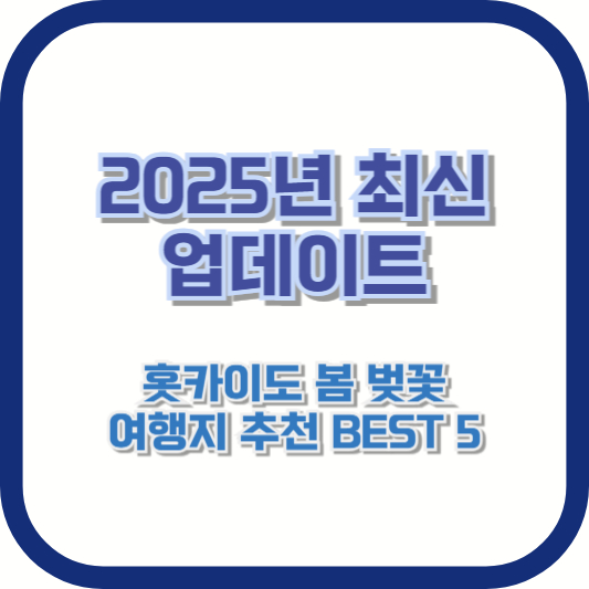 [2025년 최신 업데이트] 홋카이도 봄 벚꽃 여행지 추천 BEST 5