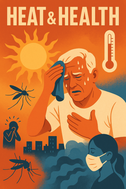 기후변화로 인한 건강 위협 관련 그림