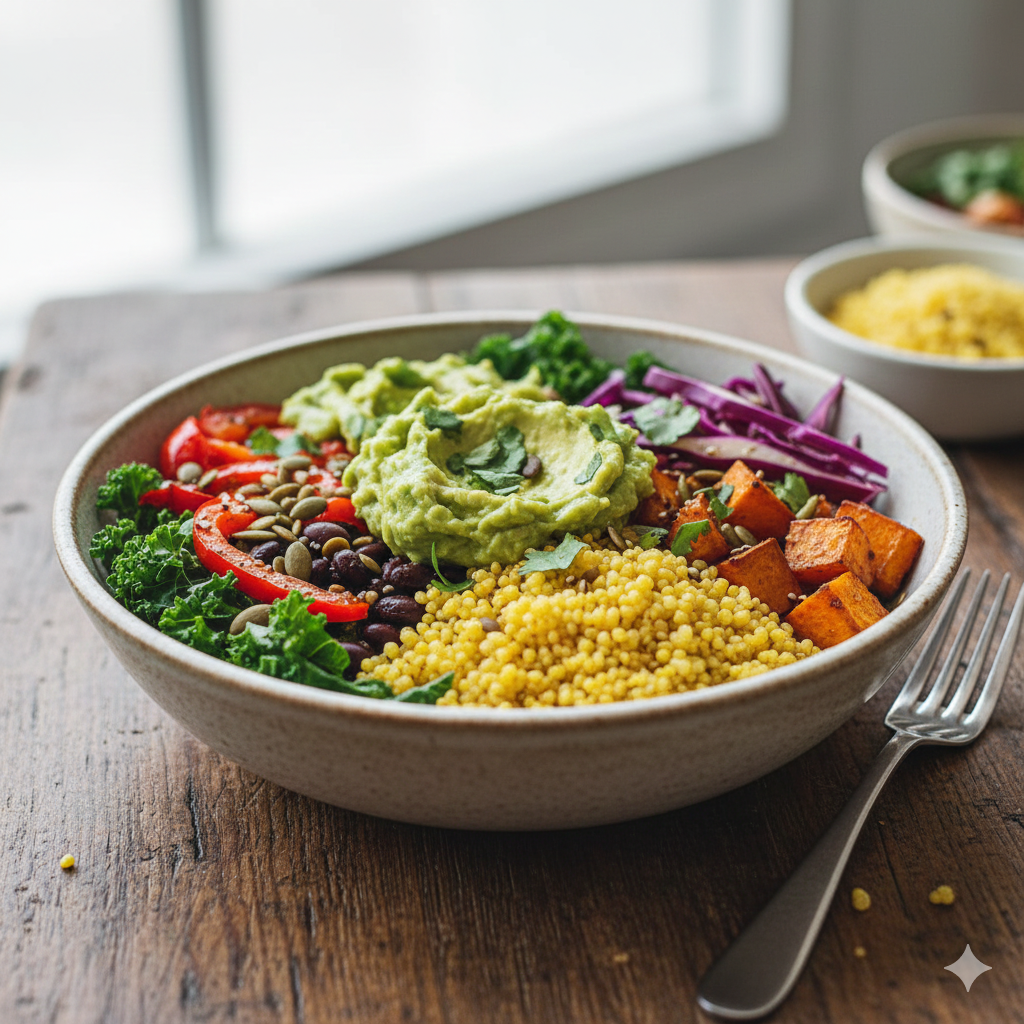 식이섬유가 풍부해 건강식으로 좋은 조가 들어간 샐러드