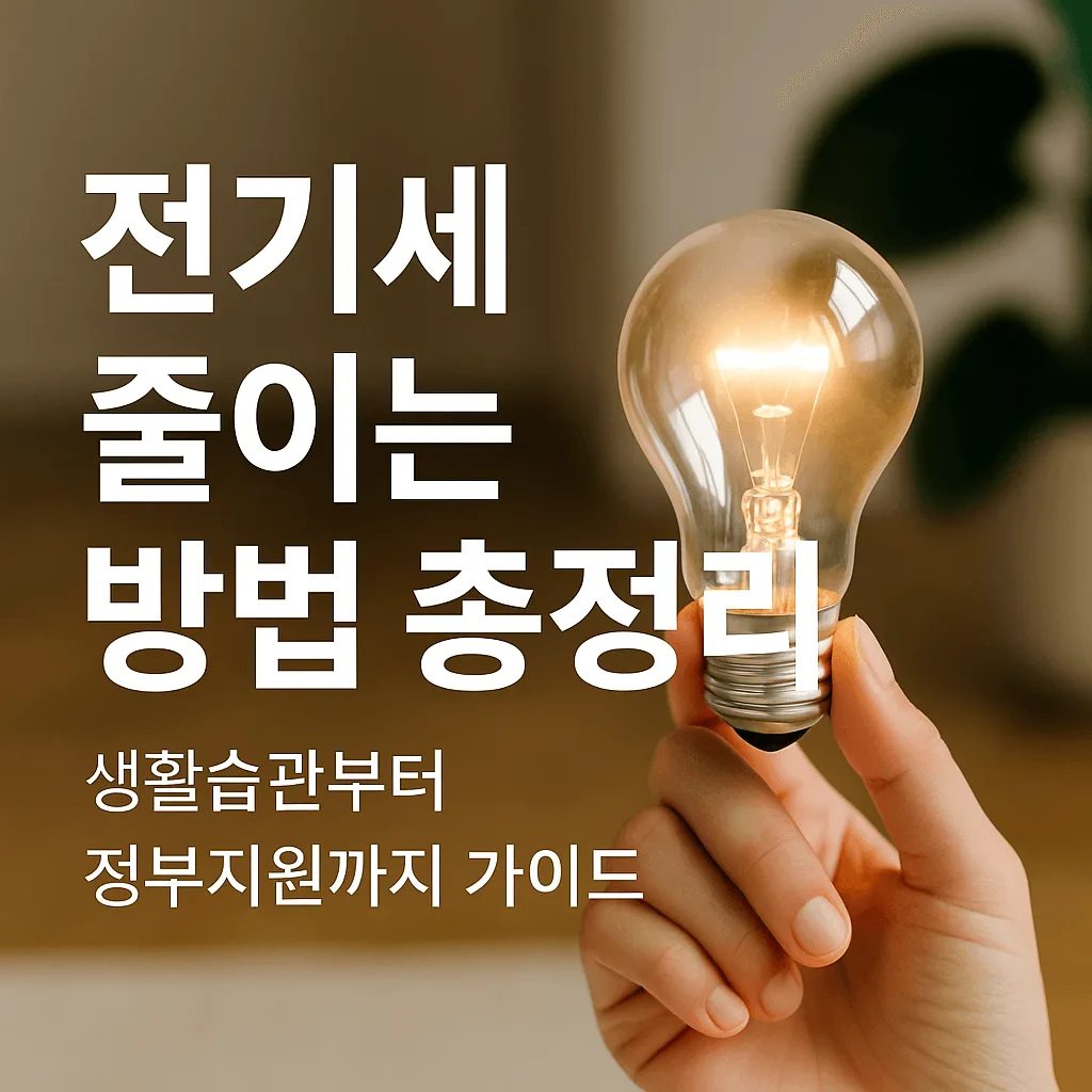 전기세 줄이는 방법 총정리 - 생활습관부터 정부지원까지 가이드