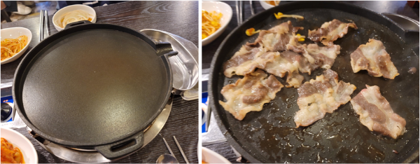 불판과 소고기