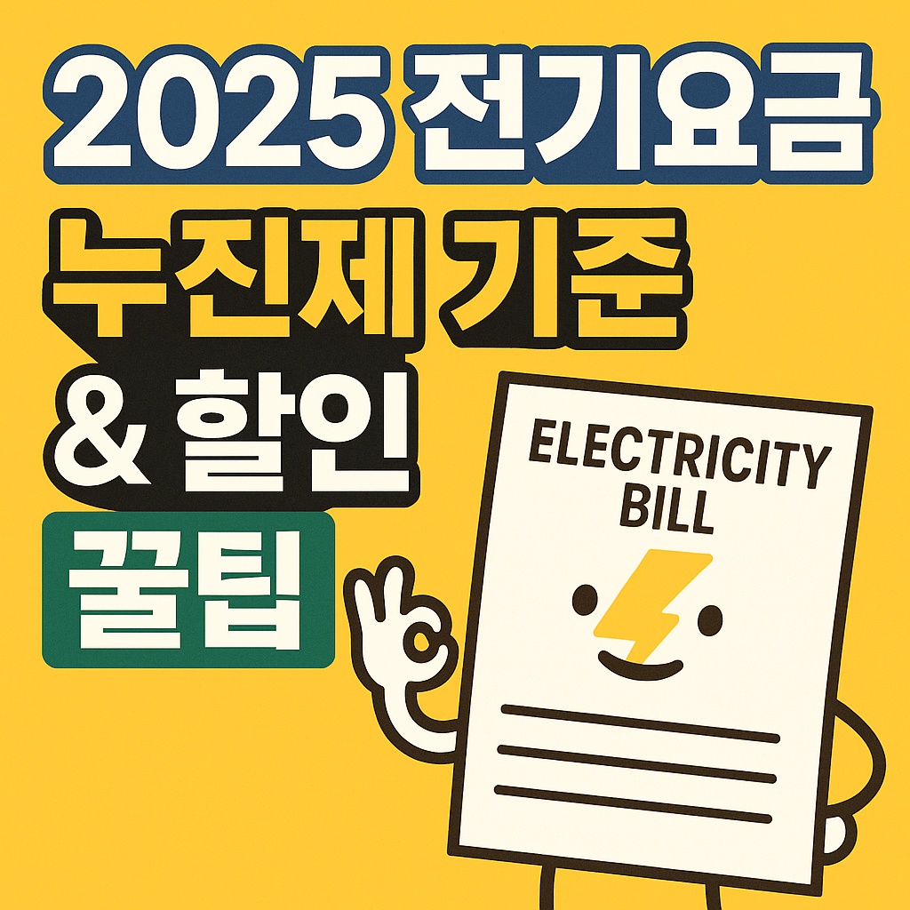 2025 전기요금 누진제 기준 & 할인 꿀팁
