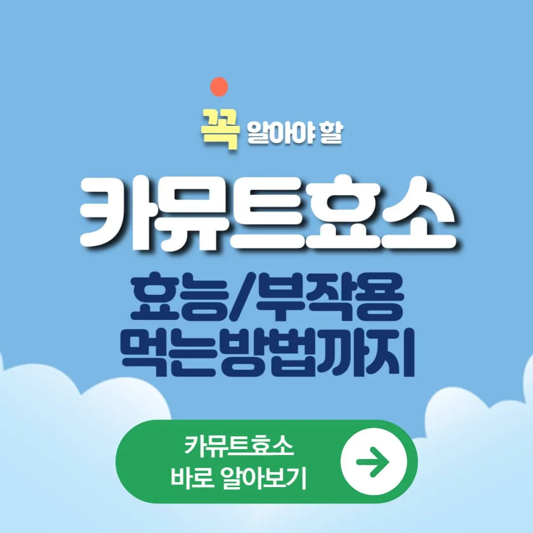 카뮤트효소 효능, 부작용, 먹는방법