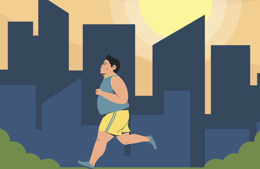 비만 치료를 위해 운동하는 이미지