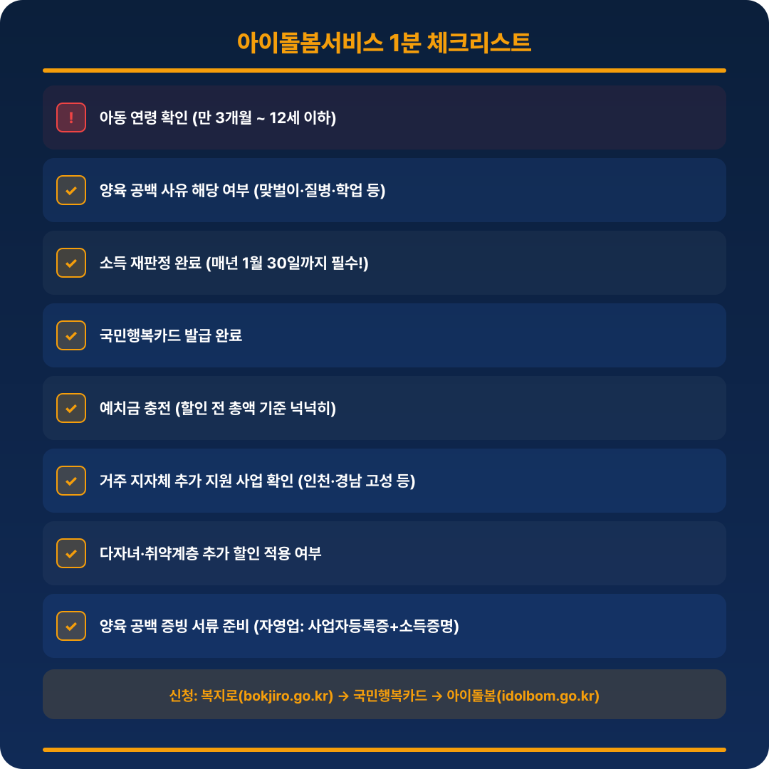 아이돌봄서비스 체크리스트