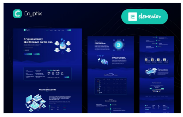 Cryptix - ICO, 비트코인 ​​및 암호화폐 엘리멘터 워드프레스 테마