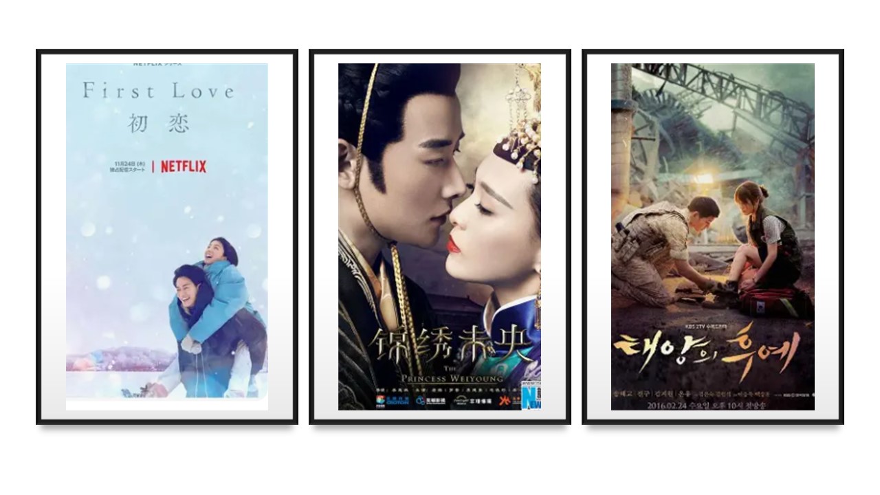 일본,중국,한국 드라마포스터
