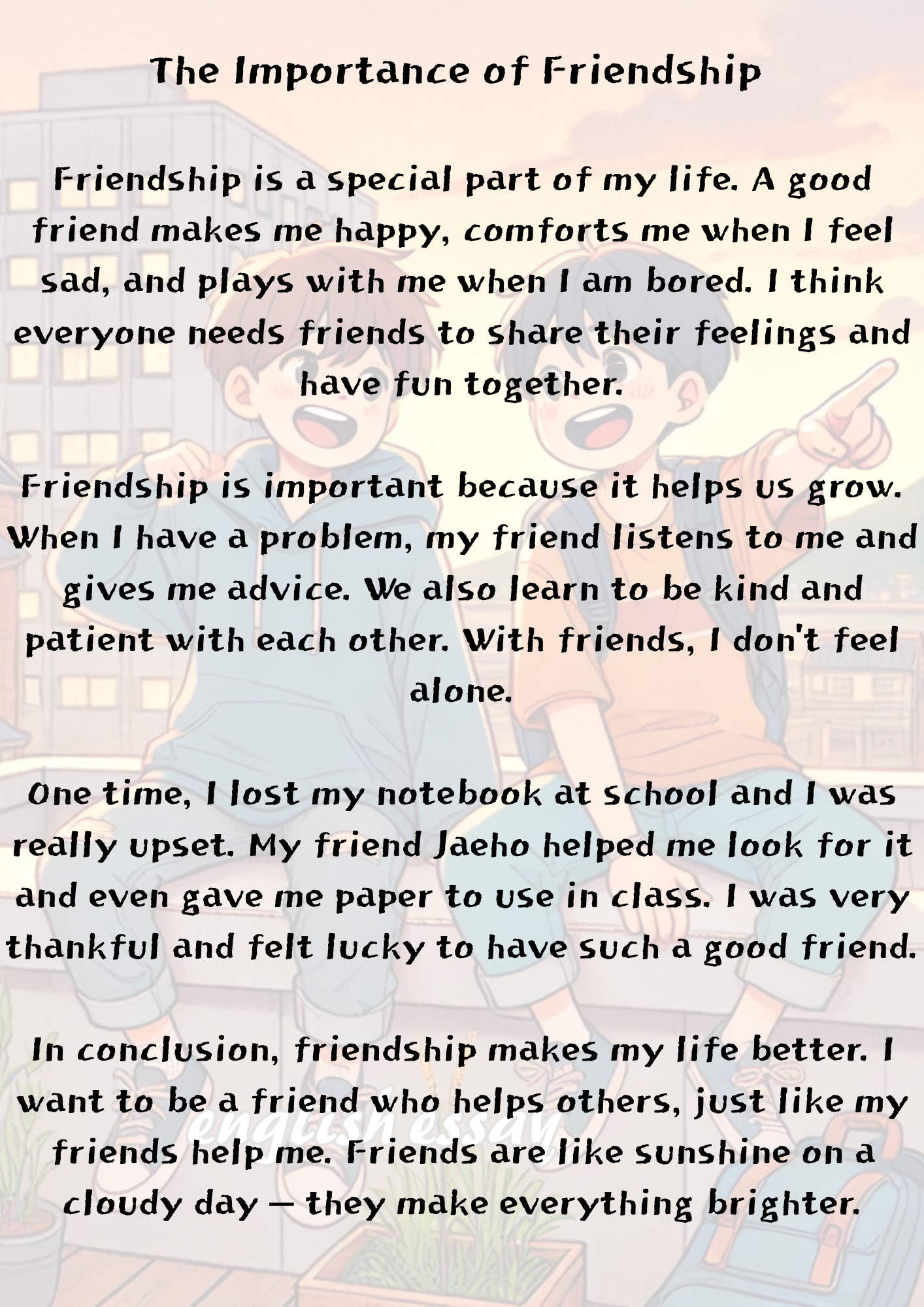 The Importance of Friendship
