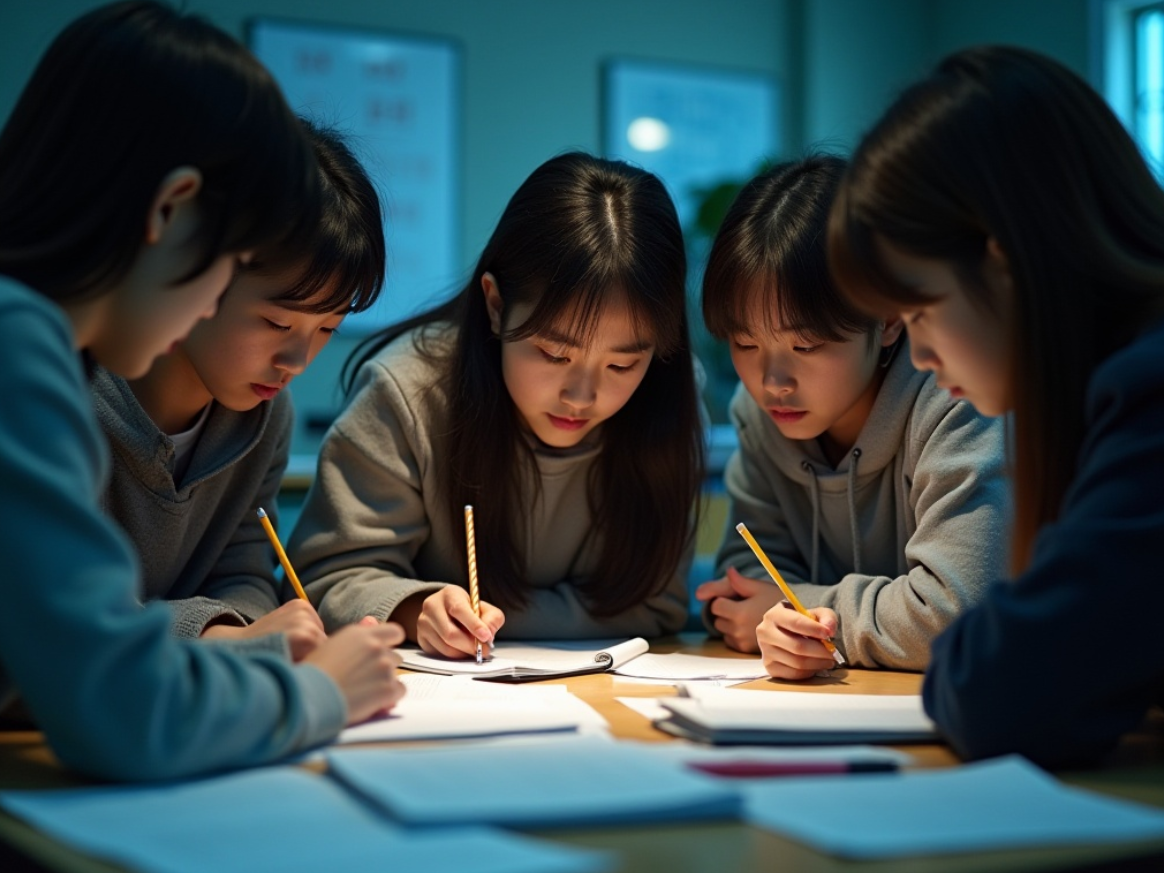 경시대회 준비하는 고등학생들