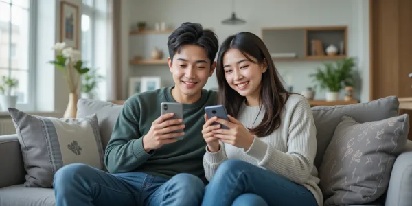 스마트폰의 기본 기능을 사용하는 모습을 담은 장면