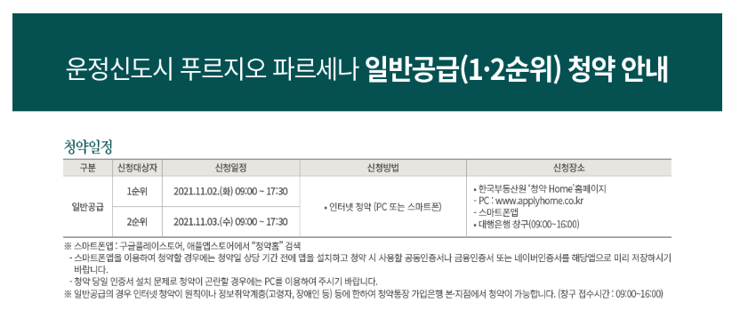푸르지오파르세나1순위청약일정안내