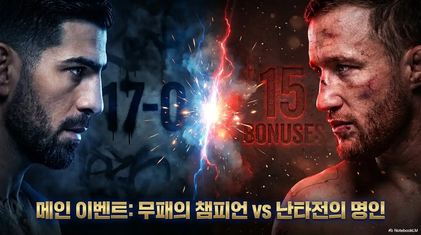 UFC 프리덤 250 메인 이벤트 무패 챔피언 17승 0패 vs 보너스 15회 난타전 명인 대결