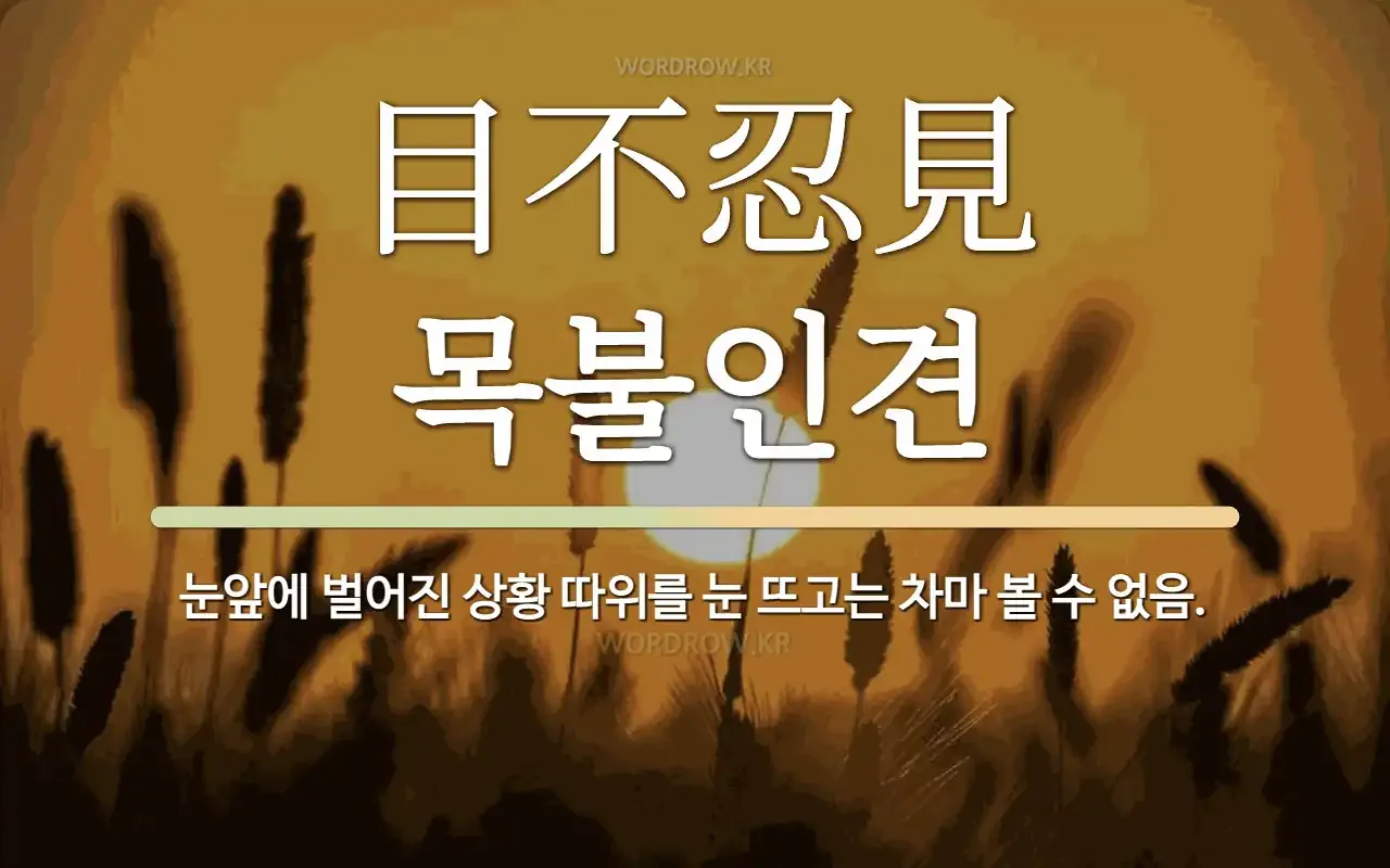 목불인견 뜻 유래 예문 반대말 유의어 안내_5