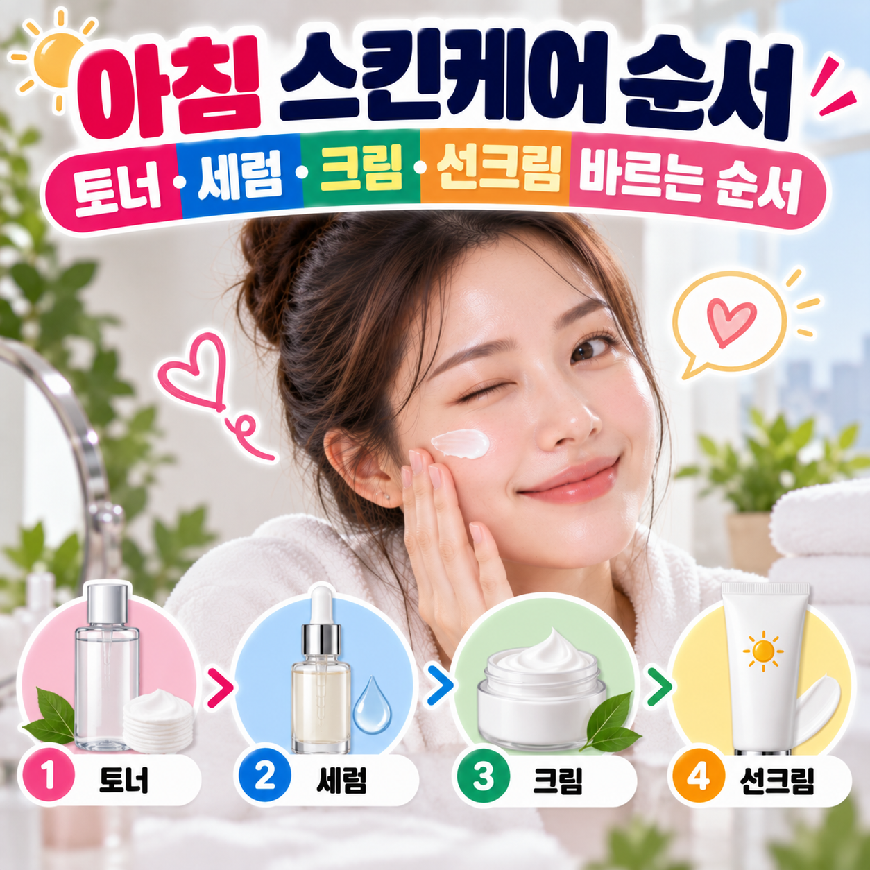 아침 스킨케어 순서