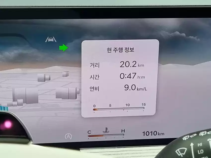 2024 GV80 시승 직후 기록된 주행 정보입니다.