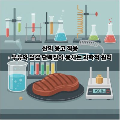 산의 응고 작용: 우유와 달걀 단백질이 뭉치는 과학적 원리