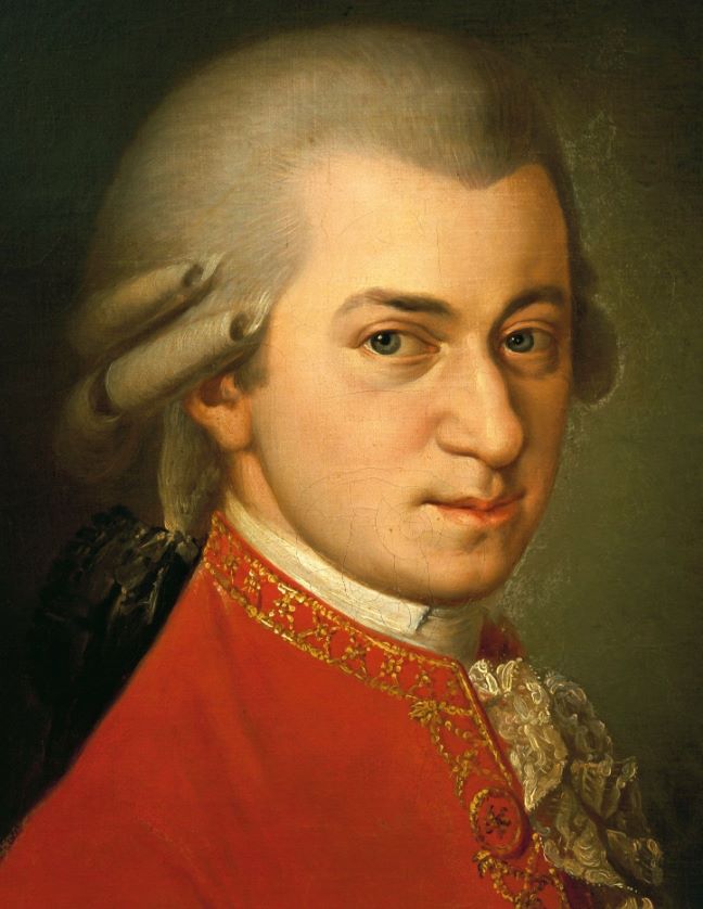 오페라 "Cosi fan tutte"의 작곡가 볼프강 아마데우스 모차르트 초상화