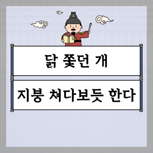 닭 쫓던 개 지붕 쳐다보듯 한다