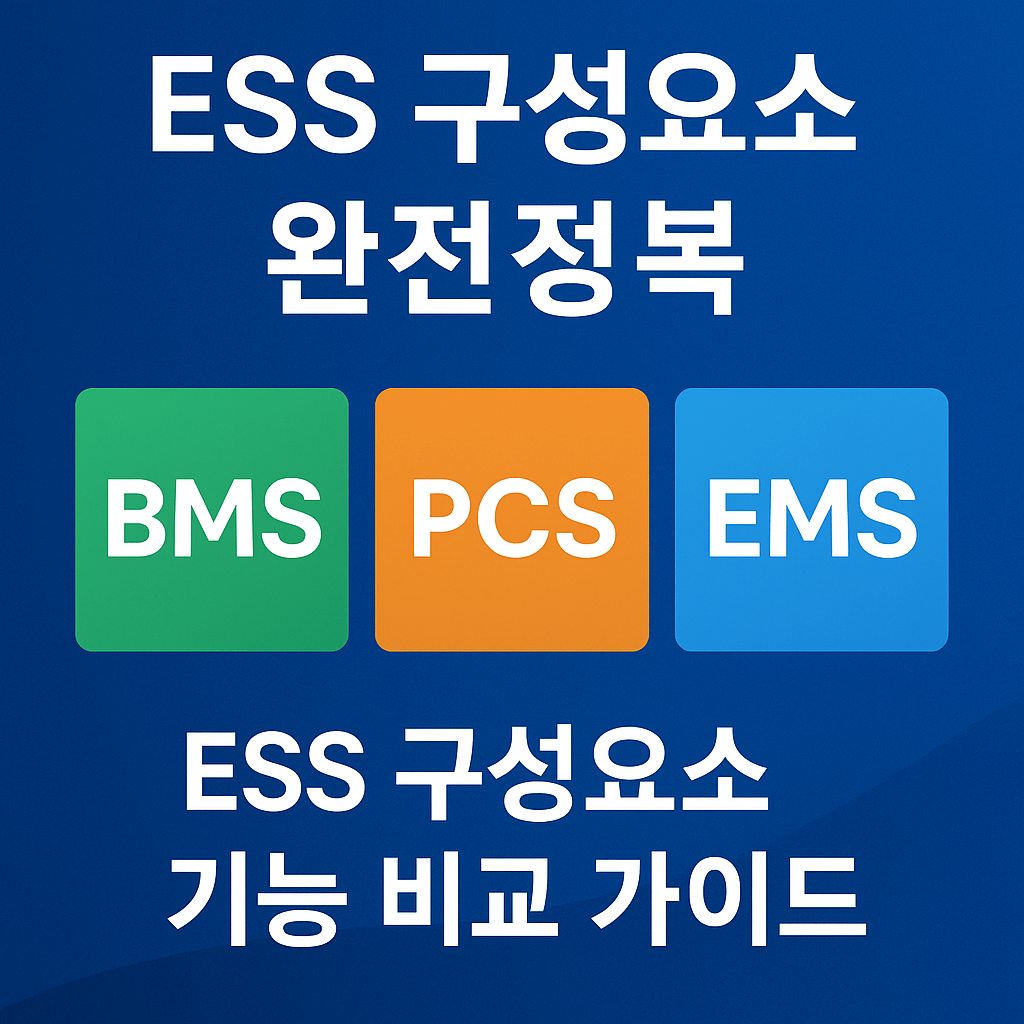 ESS 핵심 구성요소 완전정리: BMS&middot;PCS&middot;EMS 차이와 기능 비교