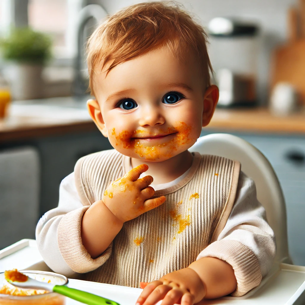 아기 이유식 먹는 사진