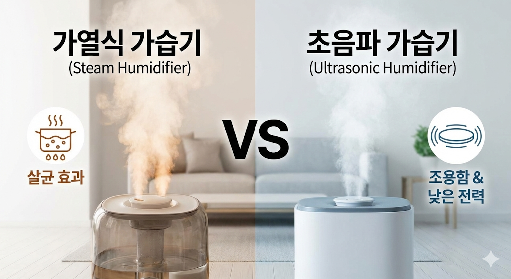 가열식 가습기 vs 초음파 가습기, 전기세·위생·안전 비교로 결론