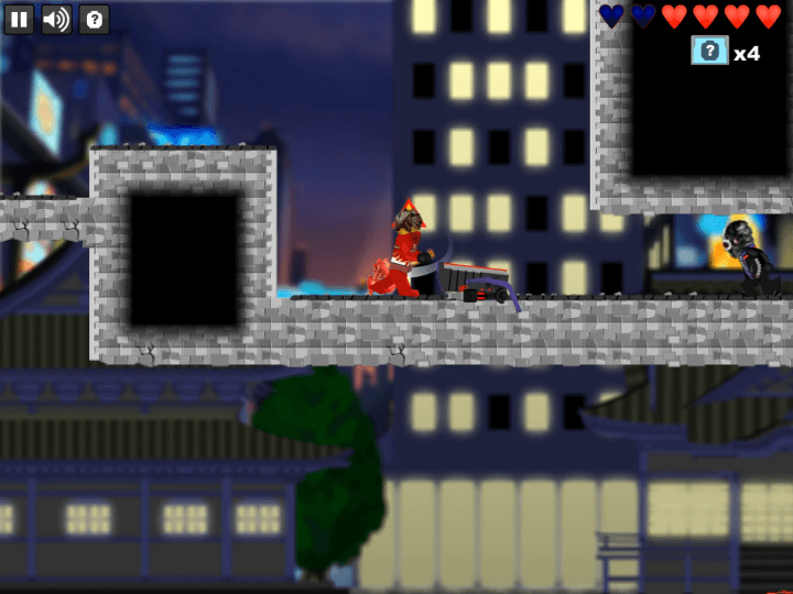 레고-닌자고-닌드로이드-플래시게임-플레이-무기를-휘둘러-악당을-공격하는-장면