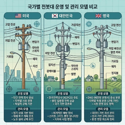 국가별 전봇대 운영 및 관리 모델 비교
