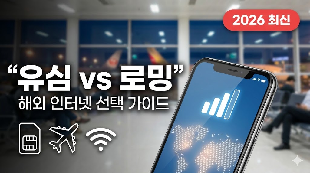 해외 인터넷 어떻게 할까? 유심 vs 로밍 장단점 비교 + 여행 초보 선택 가이드 (2026 최신)