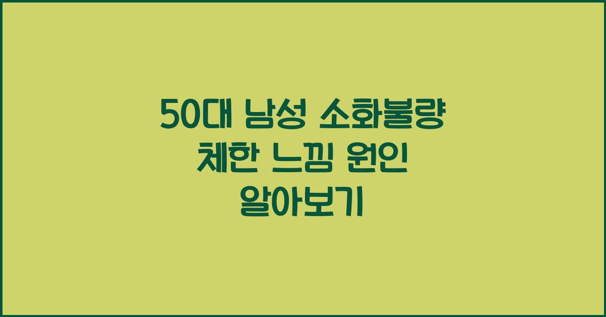 50대 남성 소화불량 체한 느낌 원인