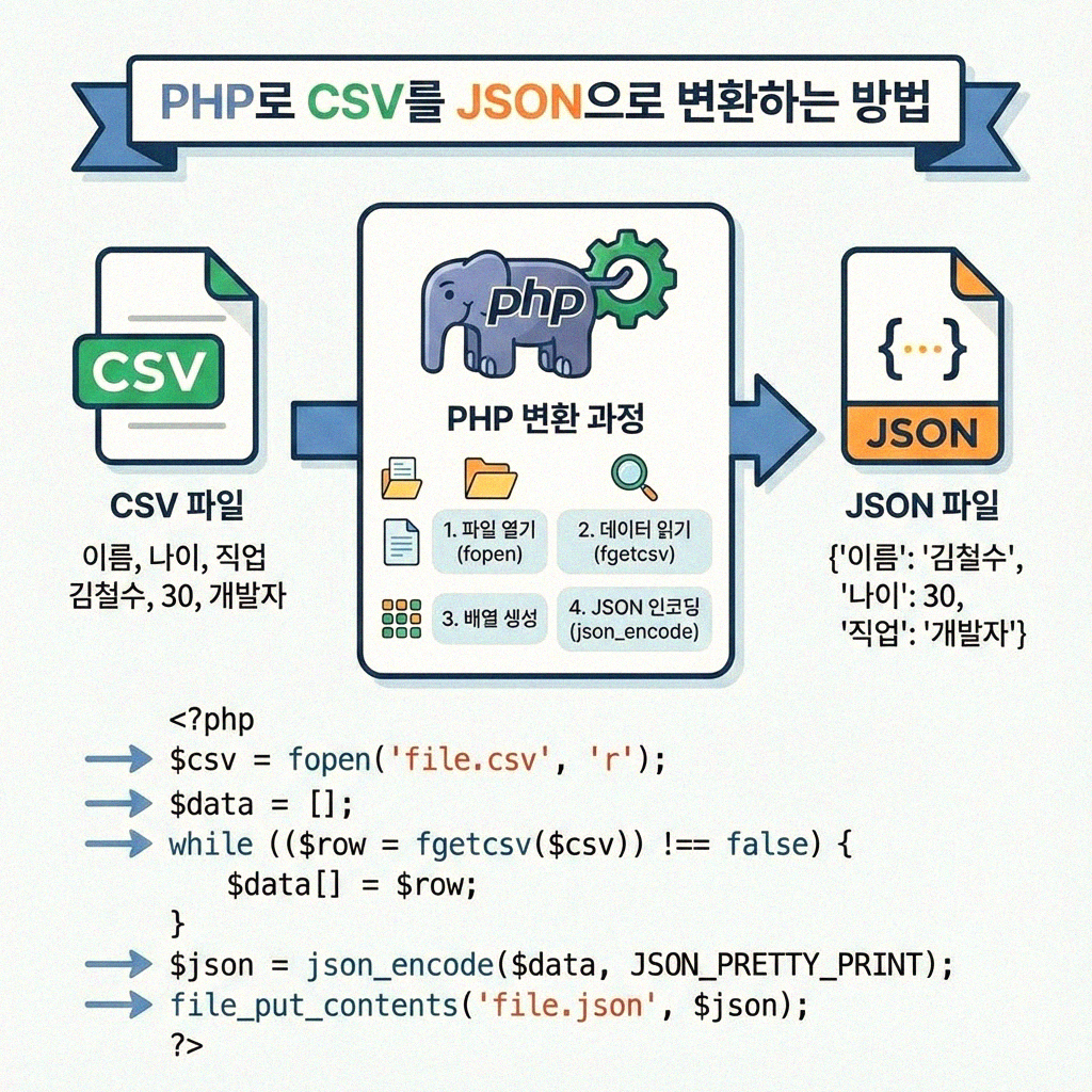 PHP로 CSV 데이터를 JSON으로 바꾸는 방법 쉽고 빠르게 알아보기