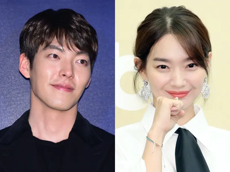김우빈과 신민아가 각각 찍은 사진을 합친 이미지로 두사람의 미소가 아름답다
