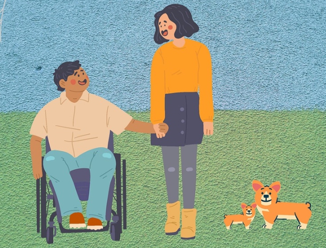 장애인과-활동지원사-함께있는모습