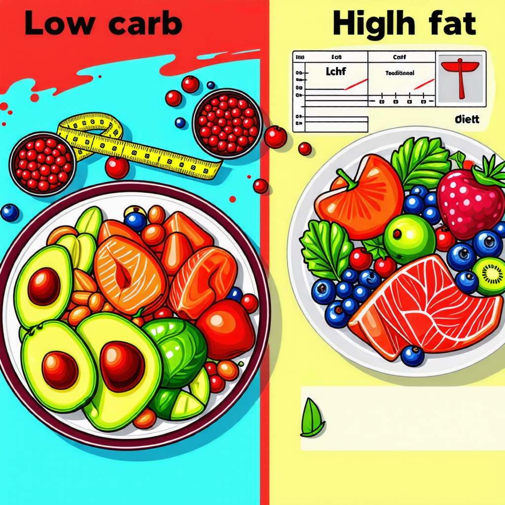 저탄고지와 일반 다이어트 비교, 무엇이 다를까? 표현한 이미지