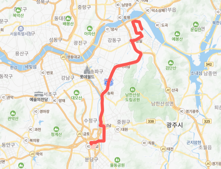 성남-하남-3000번-버스-노선-지도